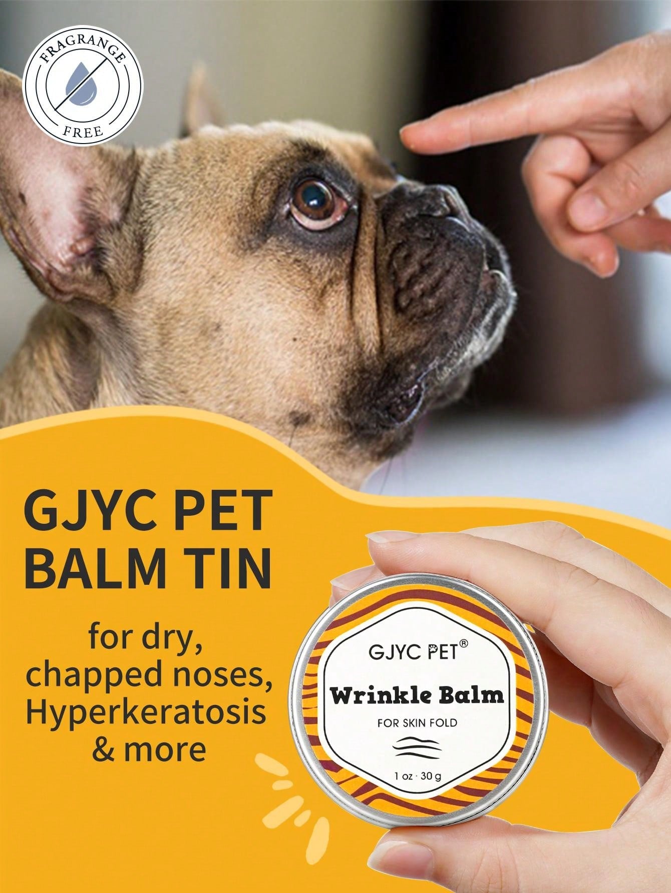 Premium Wrinkle Balm for Bulldogs, French Bulldogs, Pugs, and English Bulldogs - 1 Oz - Cleans Wrinkles, Removes Tear Stains, Addresses Tail Pockets, and Nourishes Paws