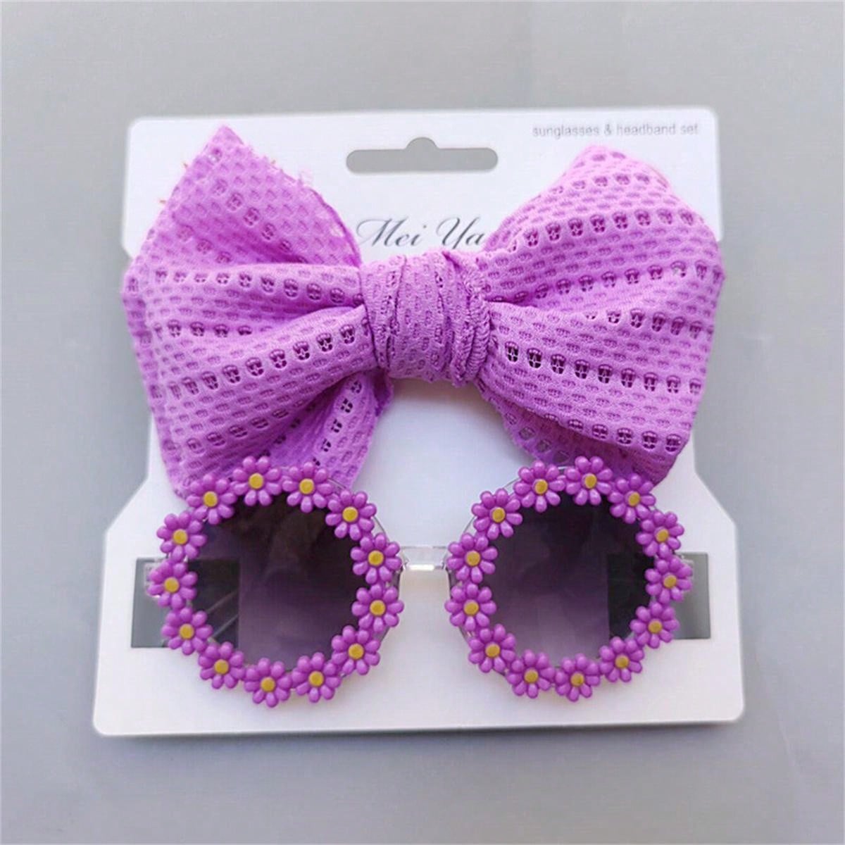 2pcs Kids' Fashionable Hair Accessories Set - Eyeglasses And Headband