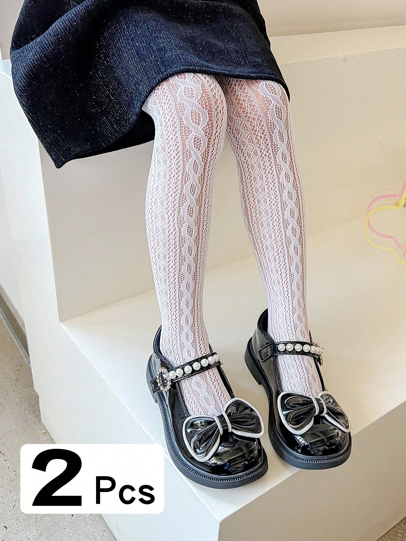 2pairs Toddler Girls Hollow Out Tights