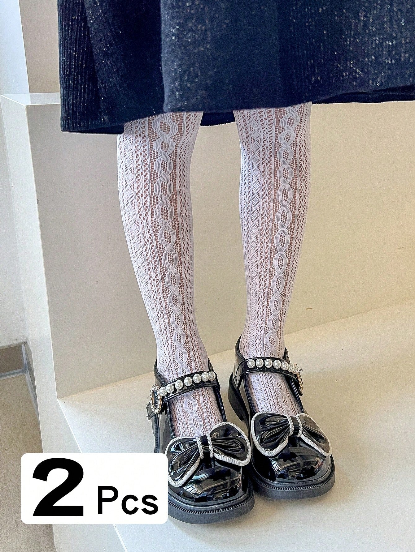 2pairs Toddler Girls Hollow Out Tights