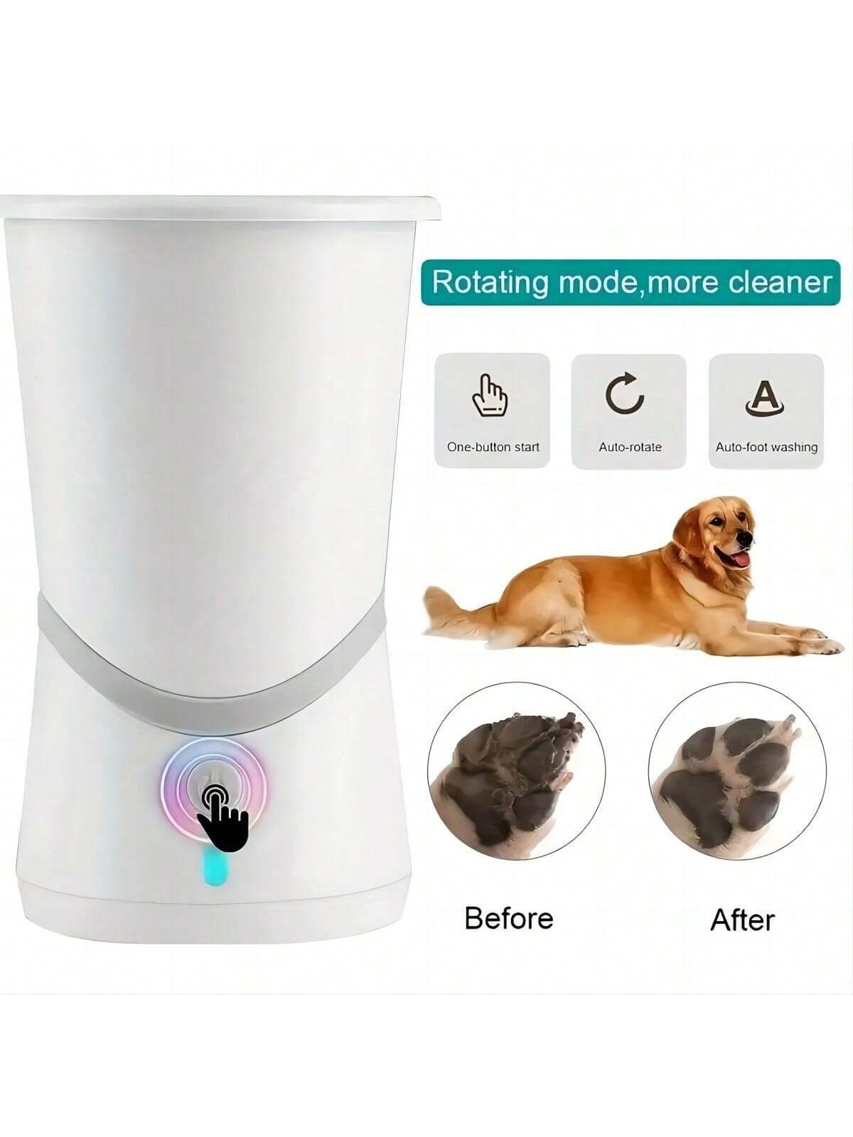 Intelligent Automatic Silicone Pet Foot Washer Dog Paw Cat Cleaner No-Rub Cleaning Massage Function Electric Pet Foot Washer Cup