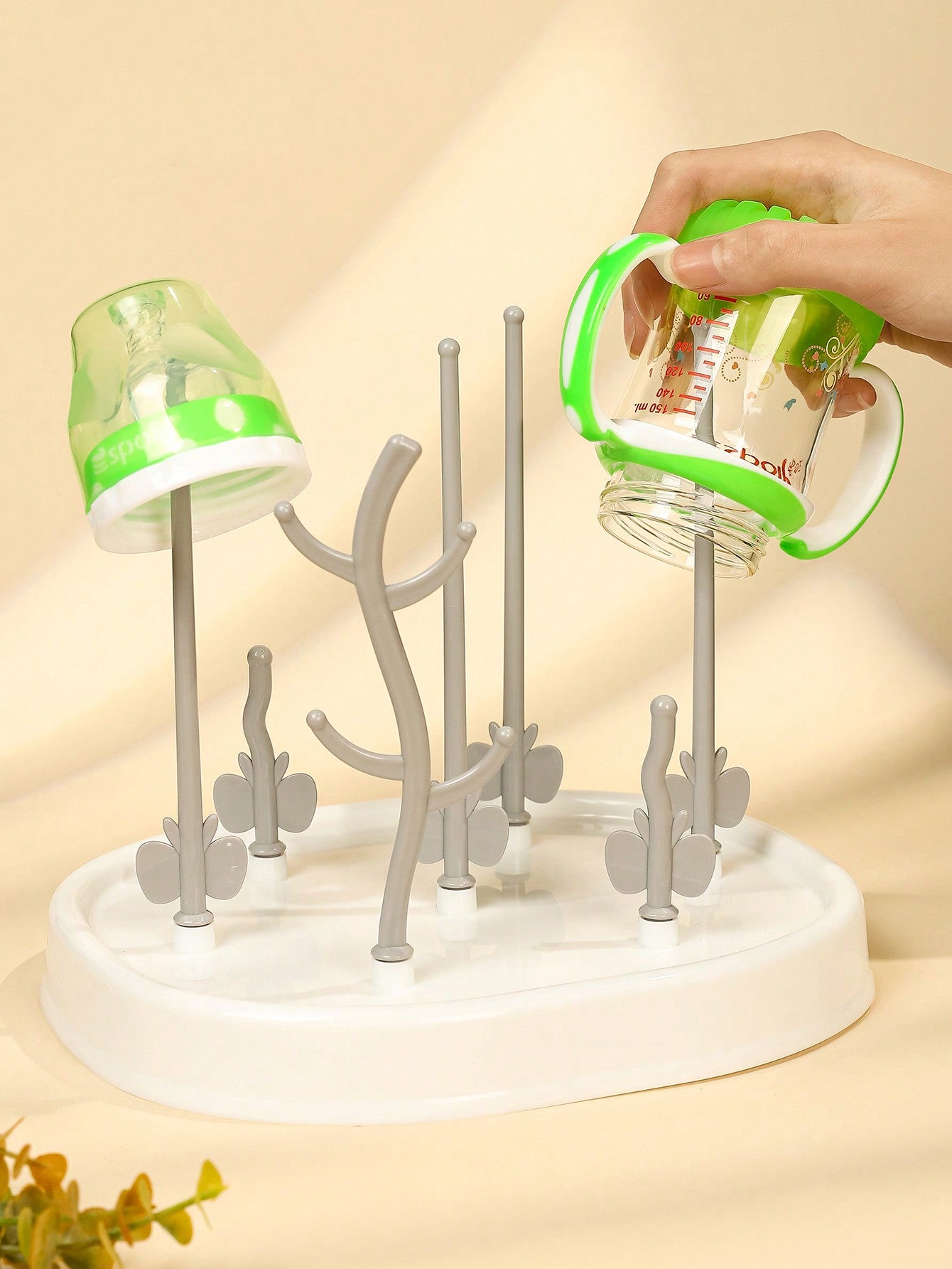 1pc Baby Bottle Drying Rack With Drainer, Milk Cup Holder, Bottle Shelf, Storage Box For Infant Pacifier