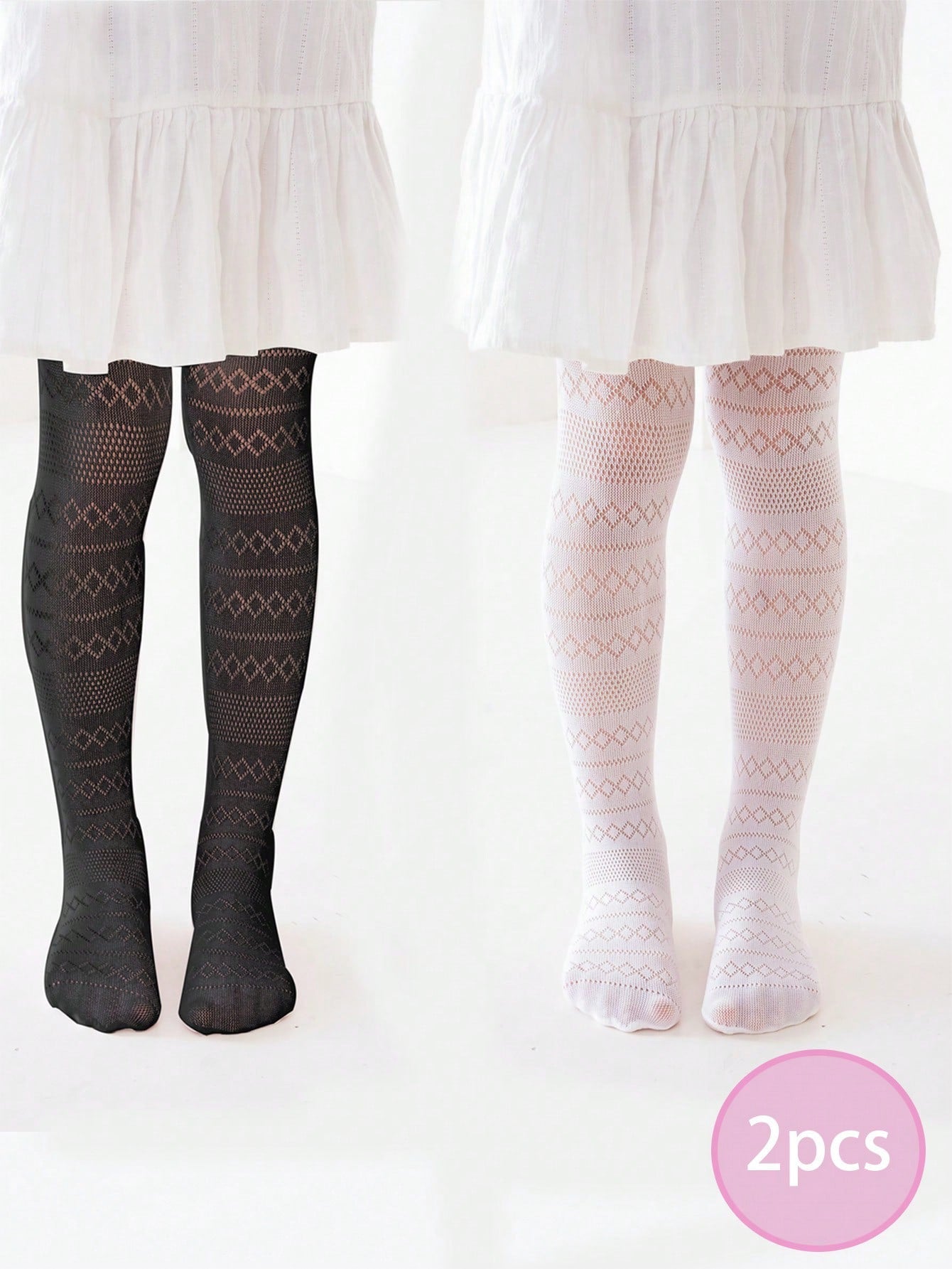 2pairs Toddler Girls Hollow Out Tights