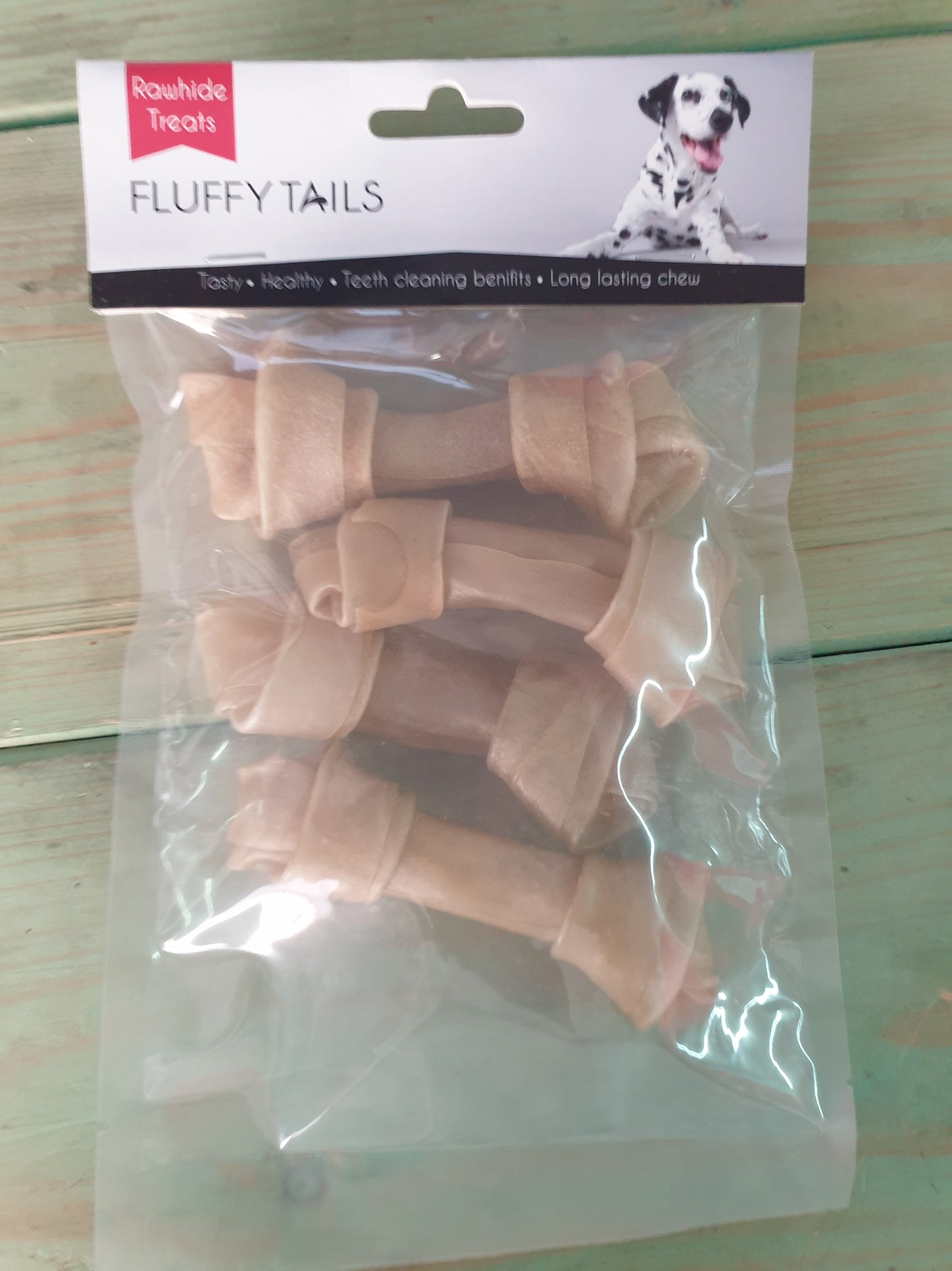 Rawhide Treats - Natural Knotted Bone 4pcs