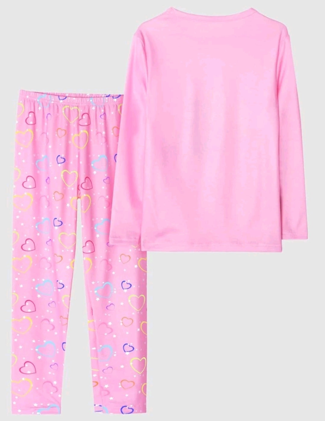 Girls Heart & Figure Graphic PJ Set