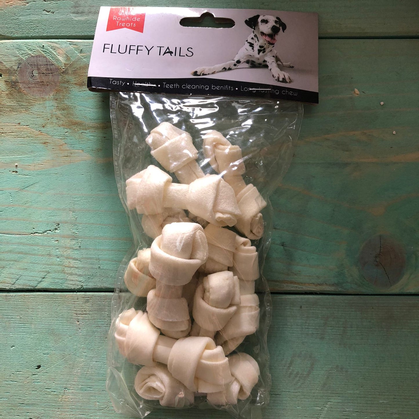 Rawhide Treats - White Knotted Bone - 10 pcs