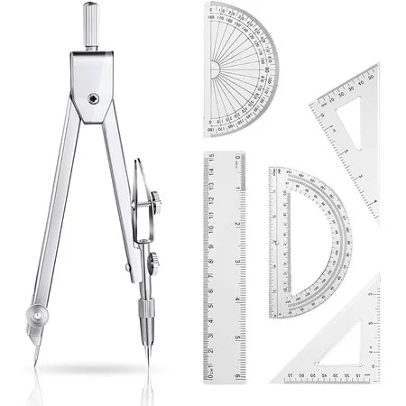4pcs Flair Ruler Set with compass