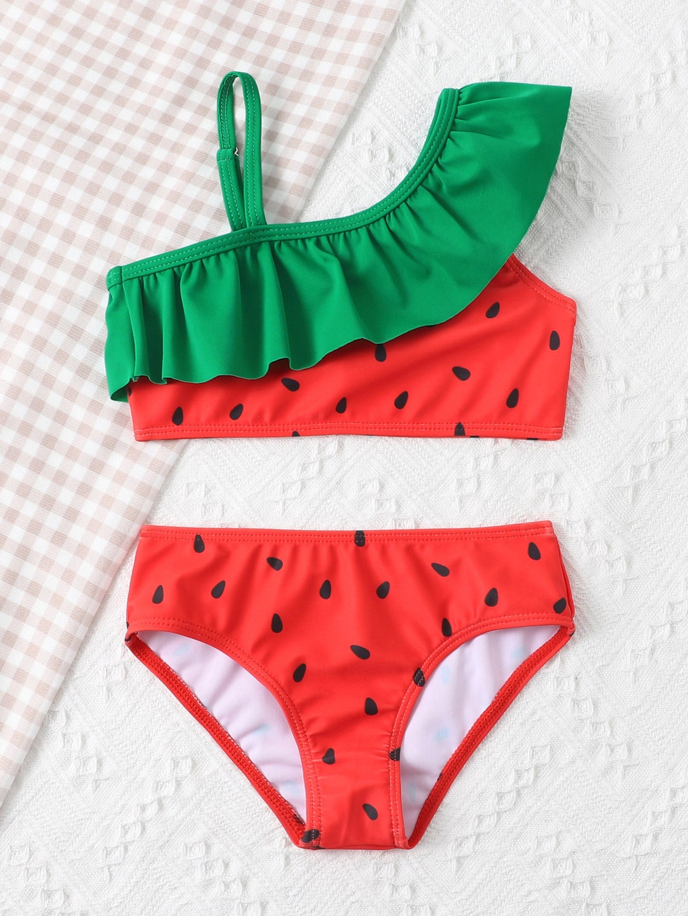 Young Girl Watermelon Ruffle Bikini Swimsuit