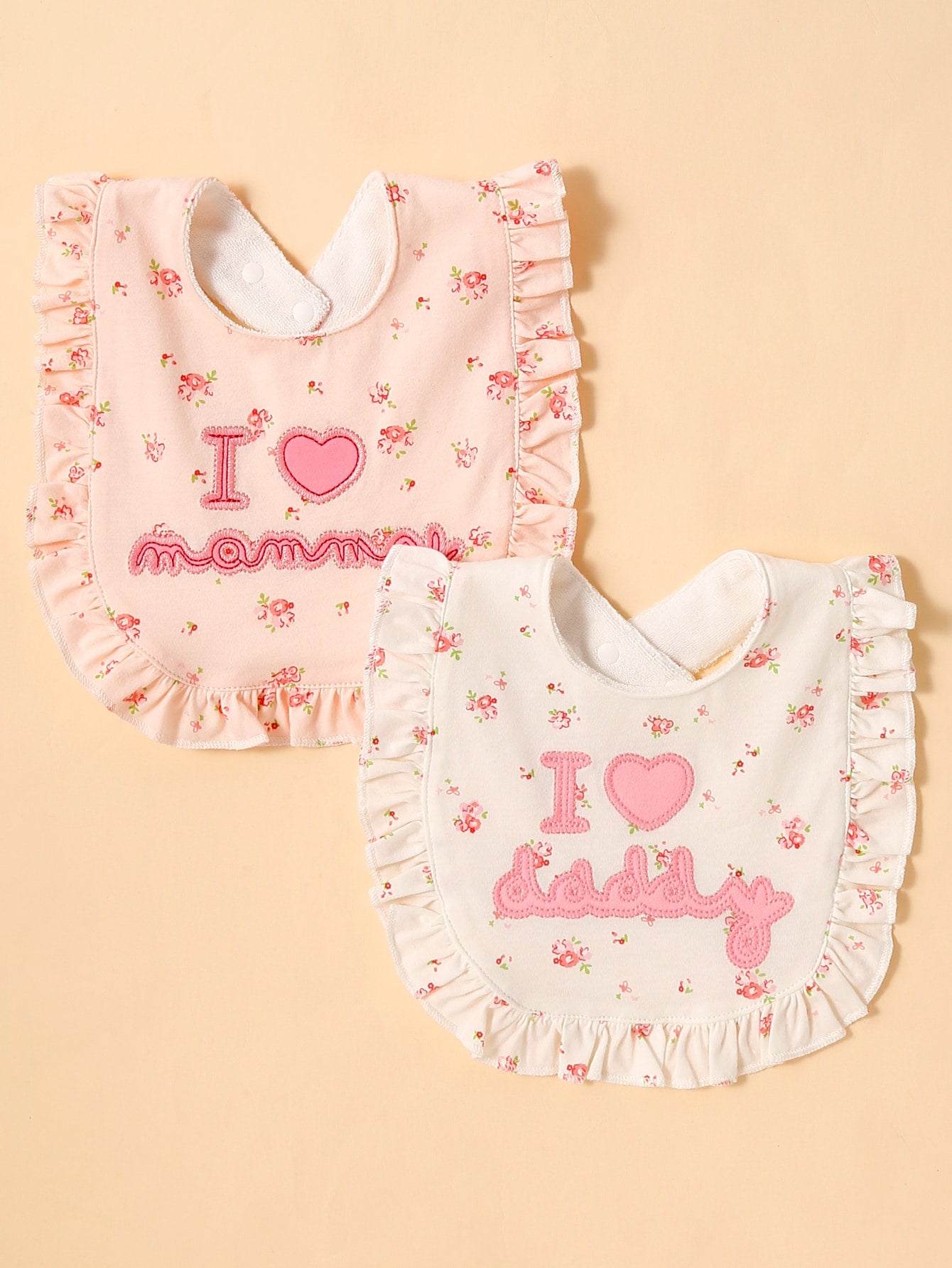 2pcs Baby Slogan Graphic Bib Set