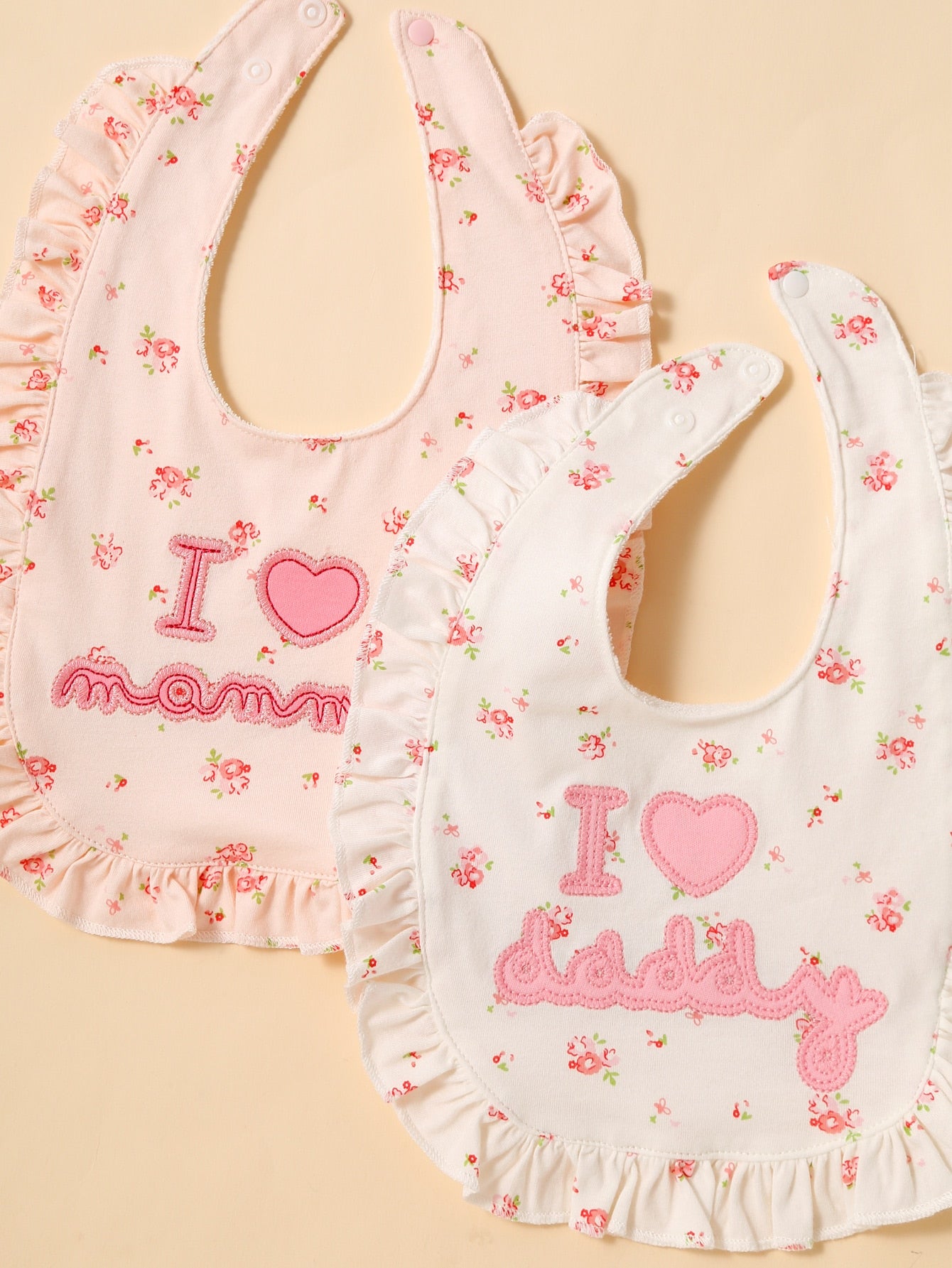 2pcs Baby Slogan Graphic Bib Set