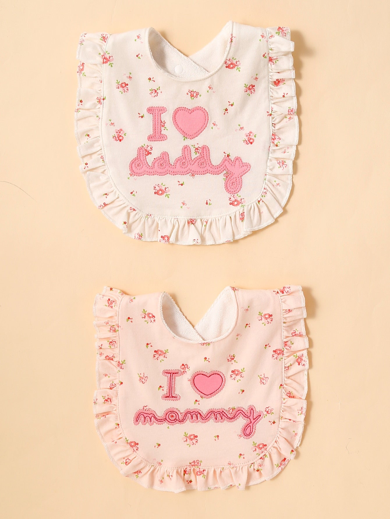 2pcs Baby Slogan Graphic Bib Set