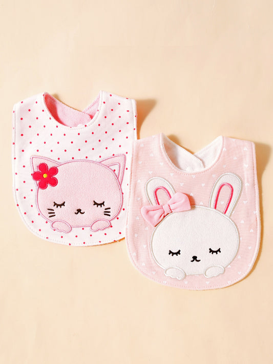 2pcs Baby Cat Pattern Bib
