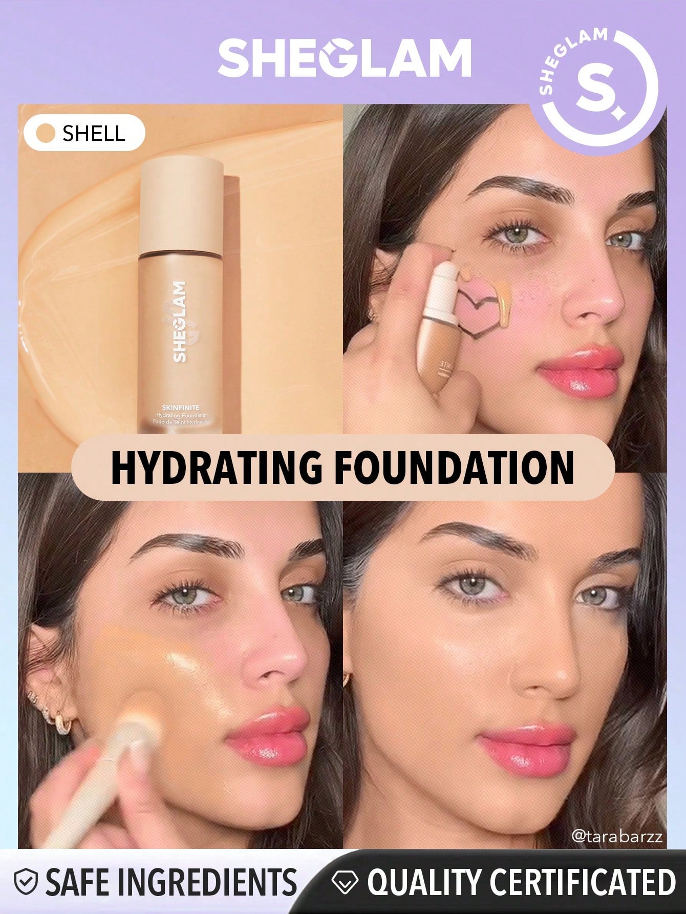 SHEGLAM Skinfinite Hydrating Foundation-Shell Flawless Dewy Foundation ...