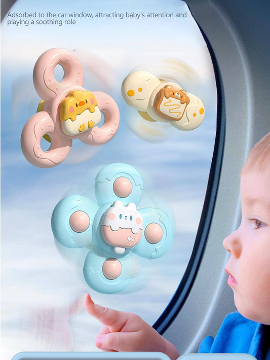 3pcs Baby Suction Cup Rotating Puzzle Toy