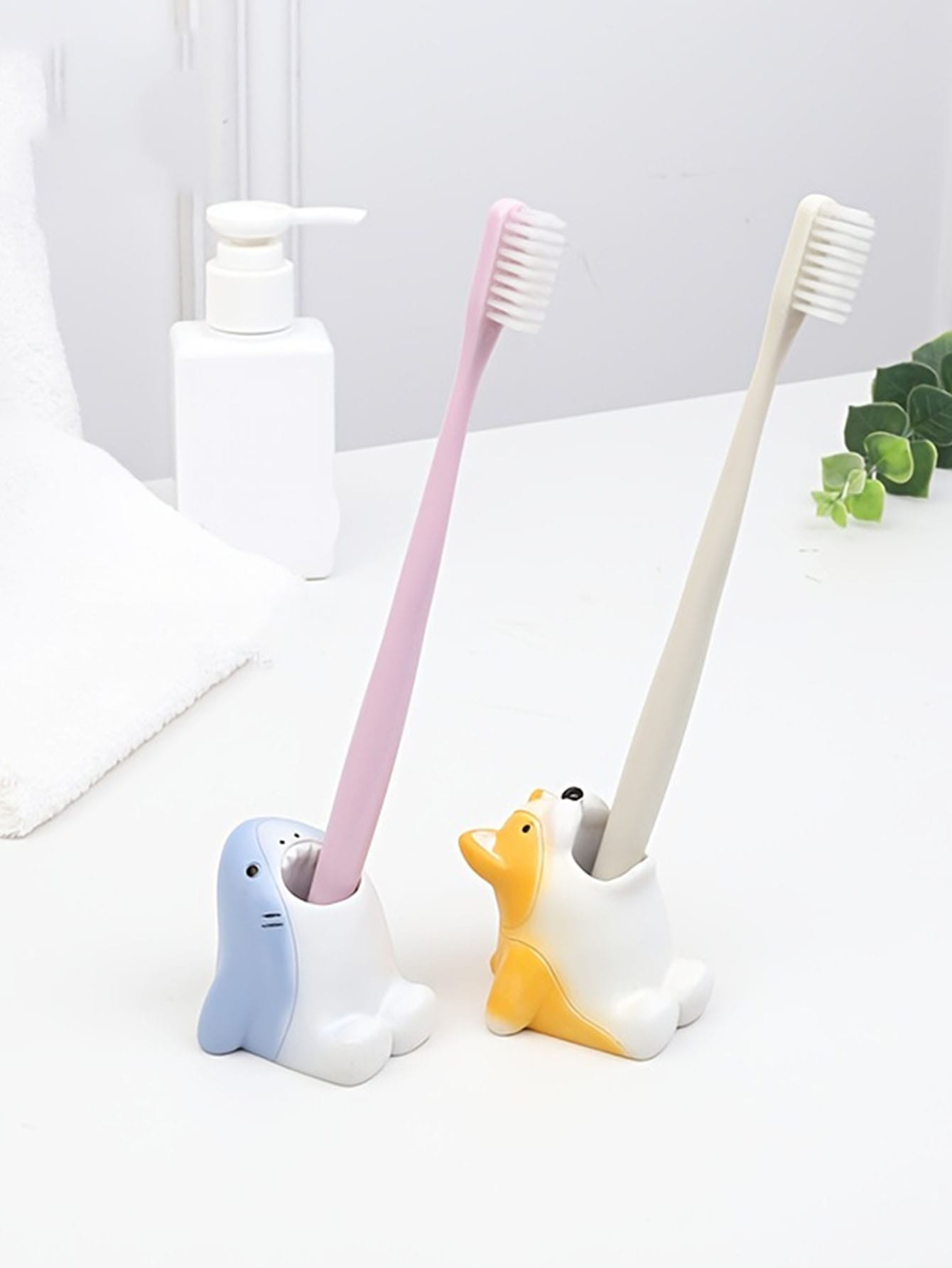 1pc Creative Cartoon Animal Toothbrush Holder, Adorable Storage Rack, Multiple Colors