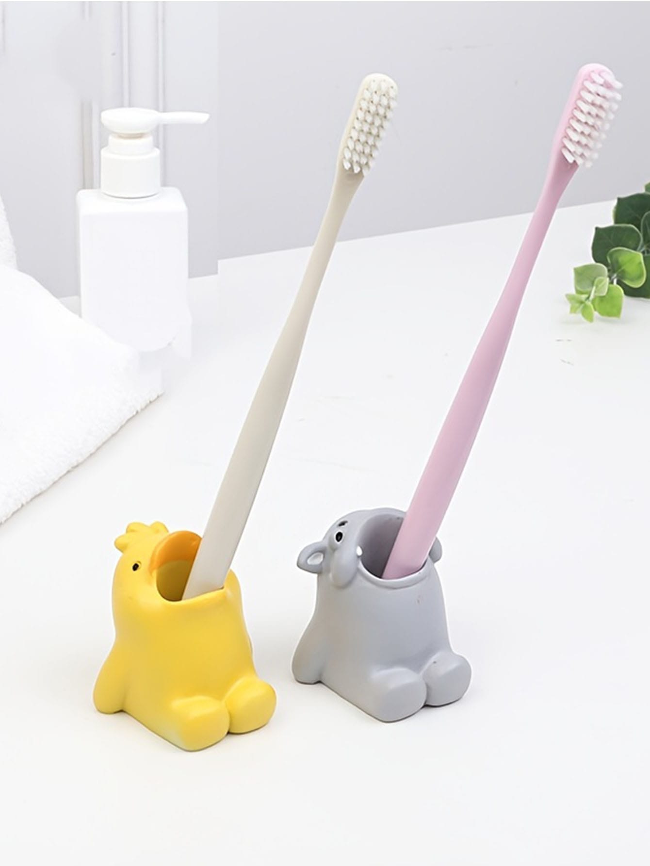 1pc Creative Cartoon Animal Toothbrush Holder, Adorable Storage Rack, Multiple Colors