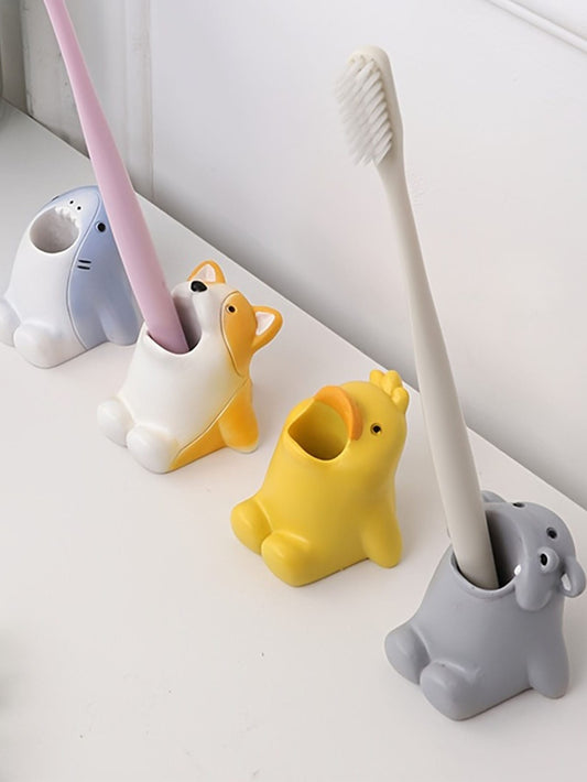 1pc Creative Cartoon Animal Toothbrush Holder, Adorable Storage Rack, Multiple Colors