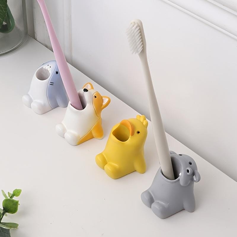 1pc Creative Cartoon Animal Toothbrush Holder, Adorable Storage Rack, Multiple Colors