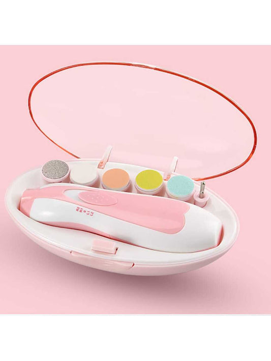 1pc Electric Nail File Six-in-one Manicure Tool Set For Infants And Toddlers With Anti-wounding And Anti-clamping Meat Function (pink)