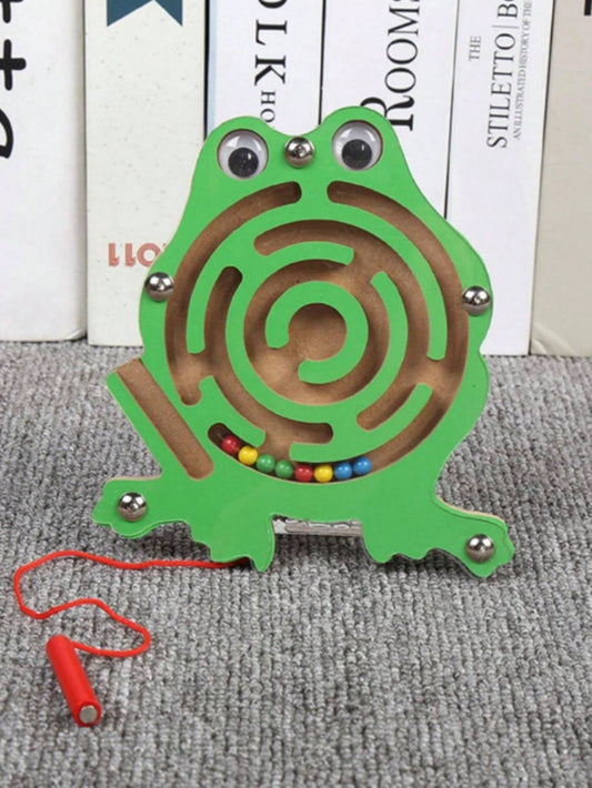 1pc Wood Maze Puzzle Toy, Cute Cartoon Frog Design Educational Toy