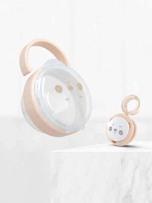 2pcs Panda Pattern Cartoon Pacifier Storage Box   Anti-Drop Chain Set. Not Including Pacifier. Suitable For Infants Under 3 Years Old. Portable Dustproof Kit (Random Dispatch Of 2pcs).