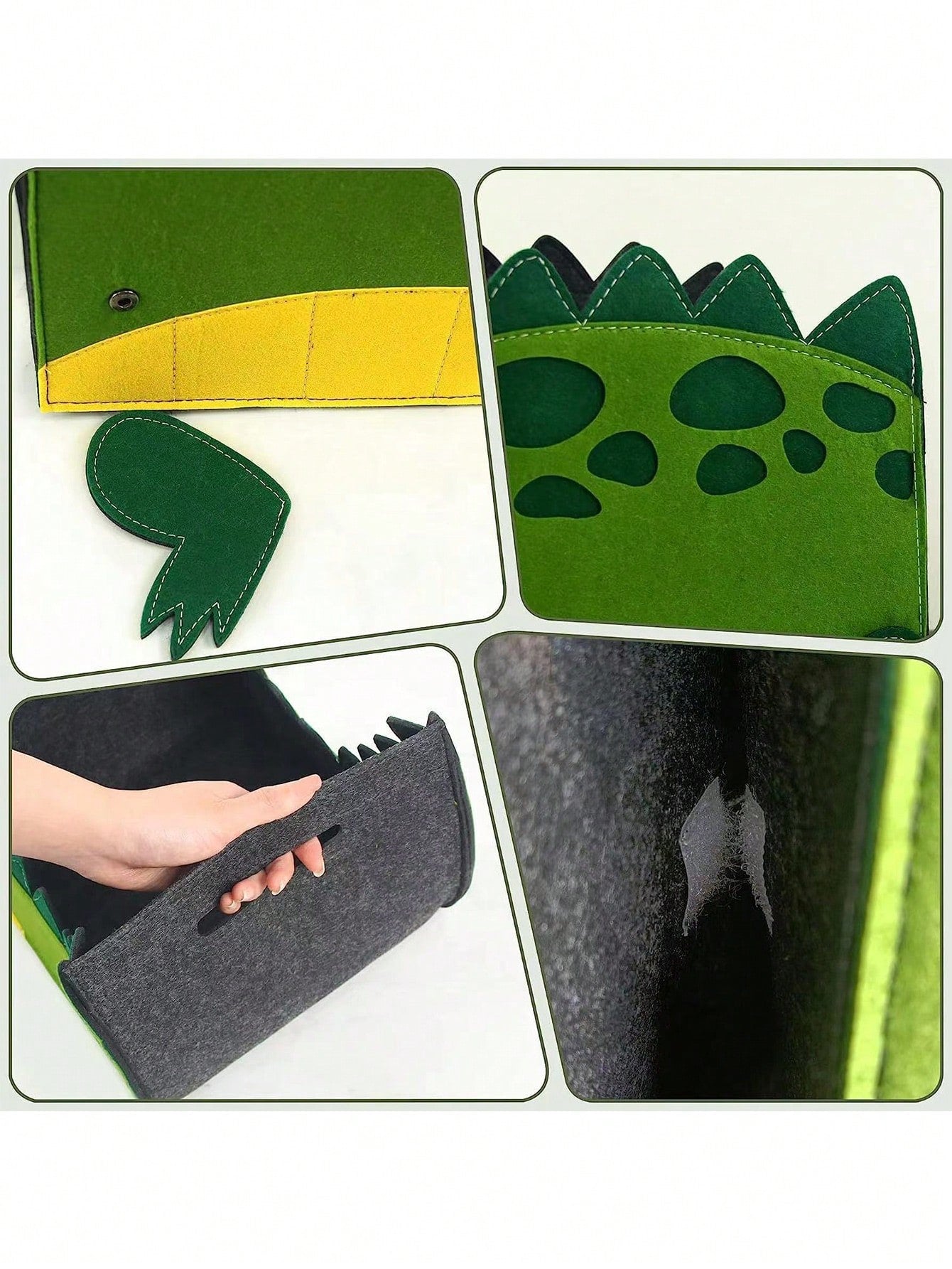 1pc/set Crocodile-shaped Felt Storage Basket For Baby's Room, With Separators For Toys And Large Capacity