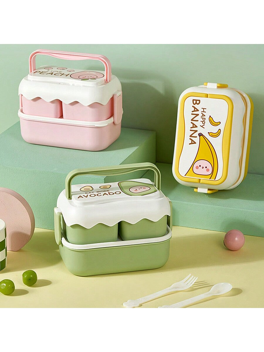 Creative Double-layered Children's Lunch Box Student Microwave Lunch Box Tableware