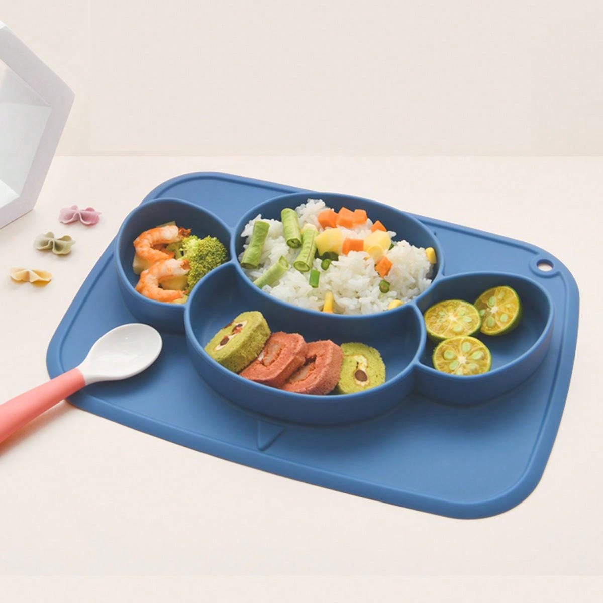 1pc Baby Bee Shaped Anti-Fall Silicone Feeding Plate