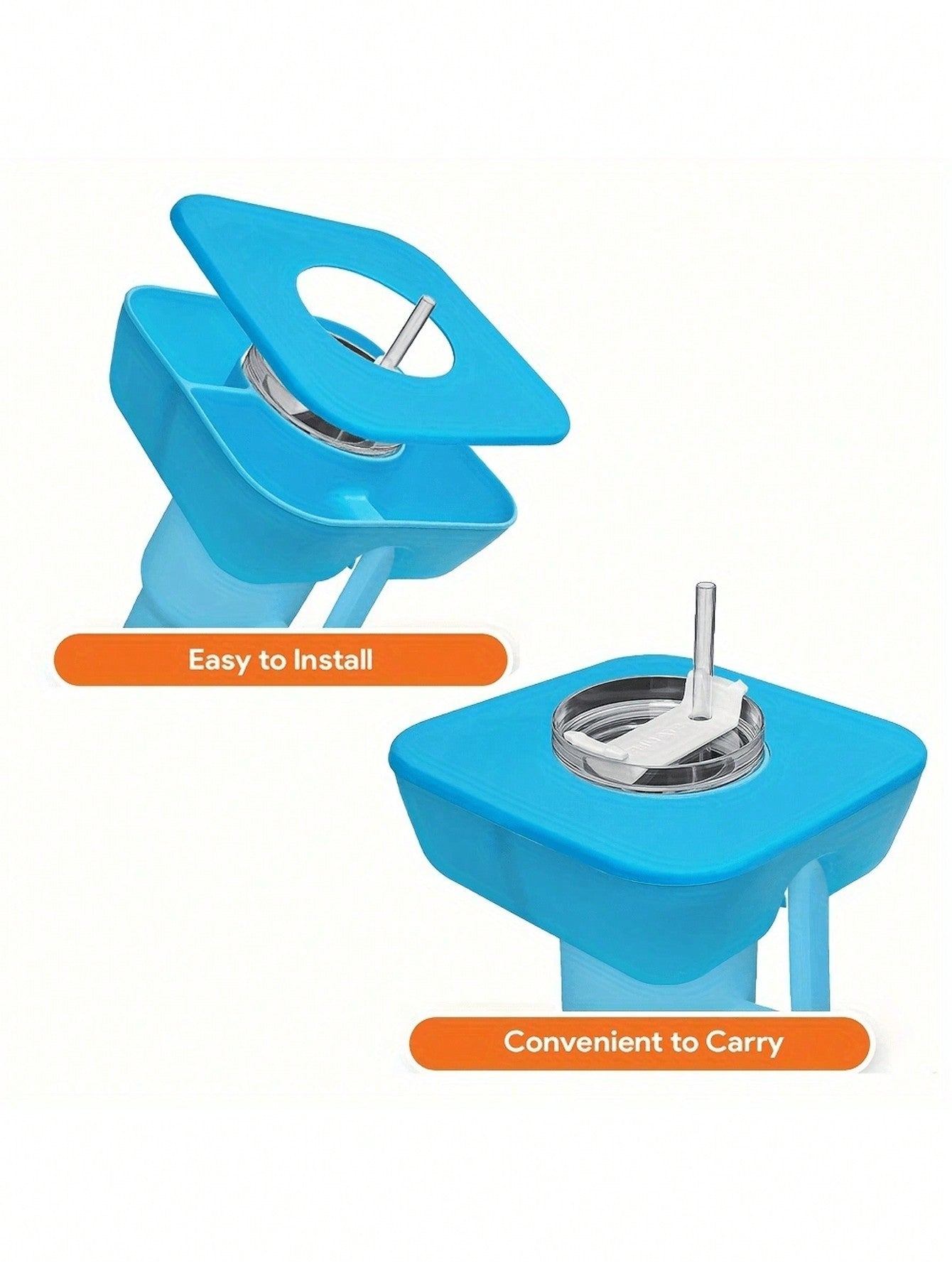 Cup Snack Bowl With Lid, Reusable Snack Plate, Compatible With 40 Oz (Wide Mouth Cup With Handle), Cup Accessory Snack Tray, Cup Silicone Snack Rack