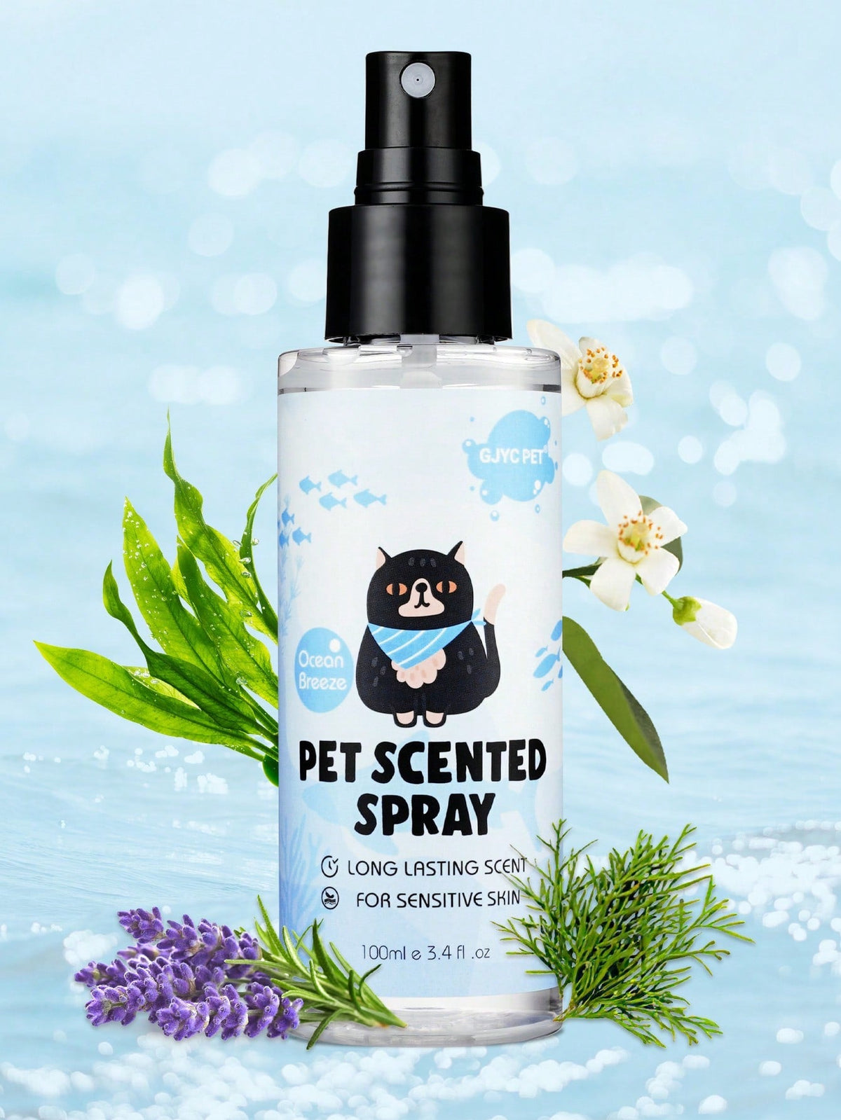 GJYC PET Ocean Fresh Dog Cologne | Deodorizing Spray For Dogs & Cats | Neutralizes Strong Odors | Natural Conditioner | 3.4 Fl Oz