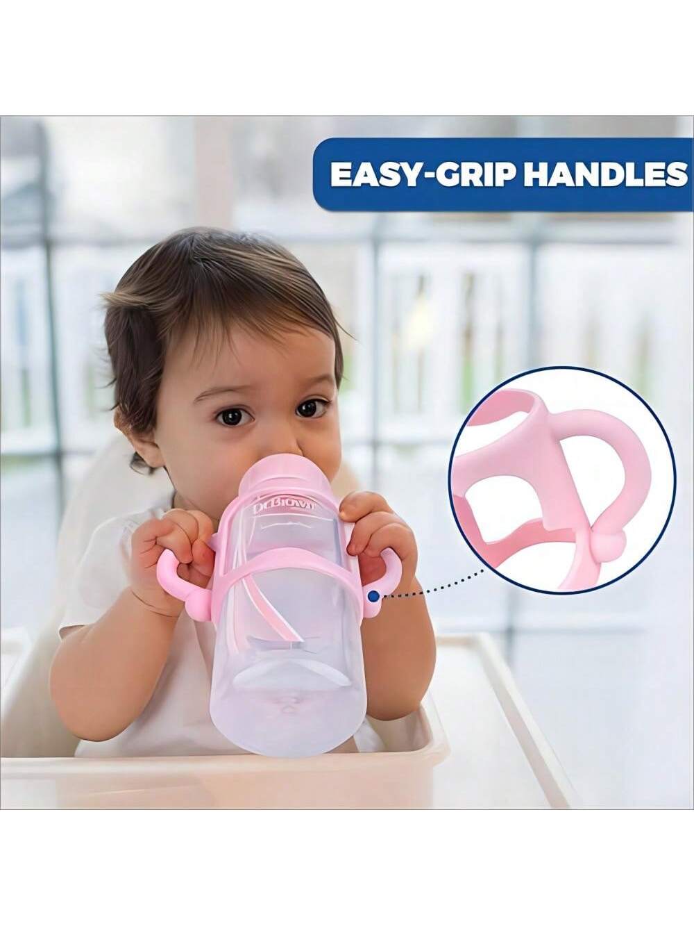 1pc Baby Bottle Silicone Handle, Bottle Anti-Fall Sleeve Grip, Bottle Universal Multi-Functional Soft Handle