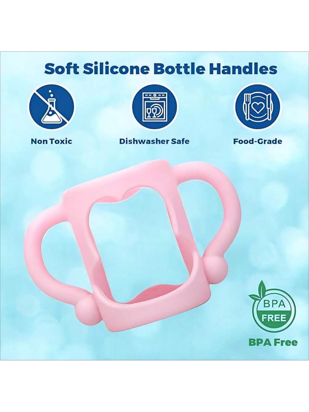 1pc Baby Bottle Silicone Handle, Bottle Anti-Fall Sleeve Grip, Bottle Universal Multi-Functional Soft Handle