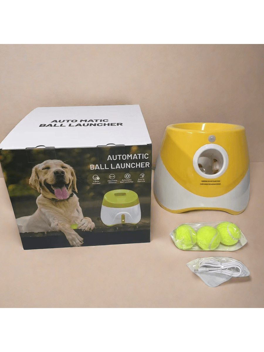 Dog Ball Launcher Automatic Interactive Toy With Rechargeable High-Capacity Battery, Thrower Machine For Chasing Ball, Pet Tennis Throwing Toys, Automatic Ball Throwing Machine For Dogs