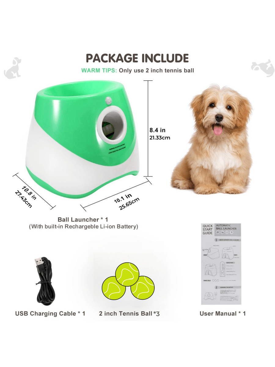 Dog Ball Launcher Automatic Interactive Toy With Rechargeable High-Capacity Battery, Thrower Machine For Chasing Ball, Pet Tennis Throwing Toys, Automatic Ball Throwing Machine For Dogs