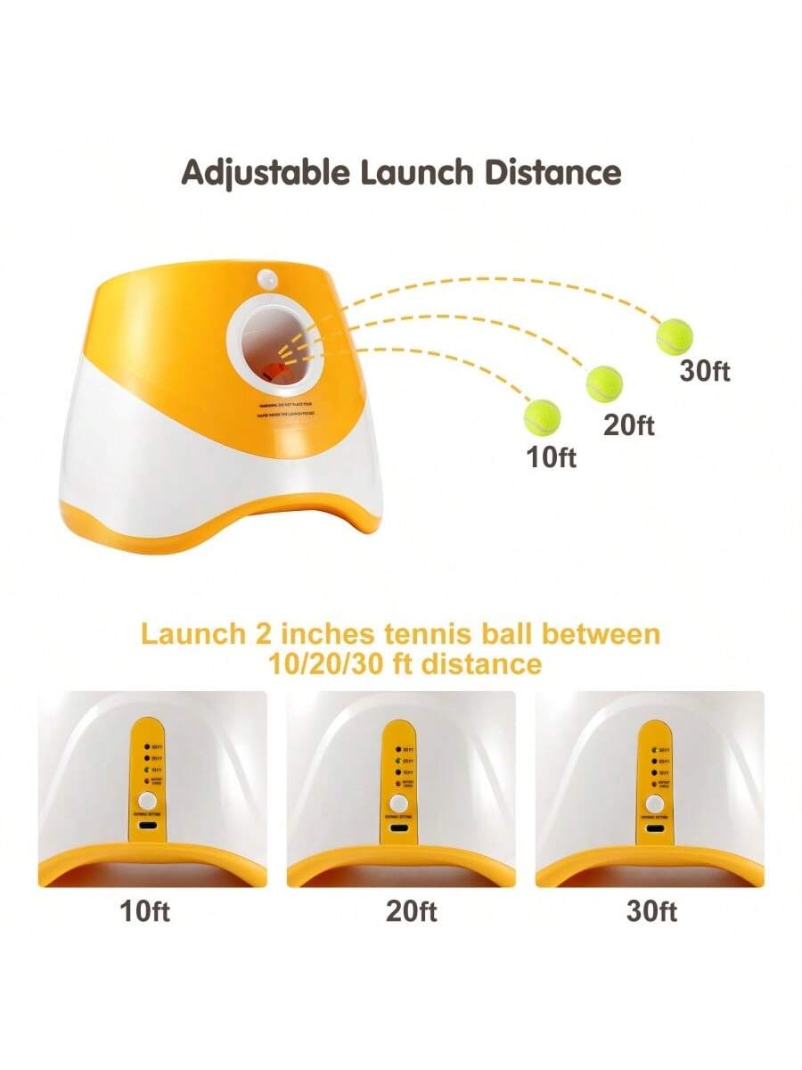 Dog Ball Launcher Automatic Interactive Toy With Rechargeable High-Capacity Battery, Thrower Machine For Chasing Ball, Pet Tennis Throwing Toys, Automatic Ball Throwing Machine For Dogs