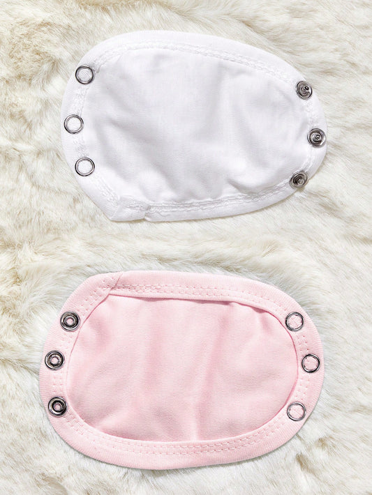 2pcs Single-Layer Fabric Diaper (Thin, Please Note Metal Button Size To Avoid Mismatch) For Baby Crawling Clothes/ Bodysuit/ Jumpsuit Extended Clips
