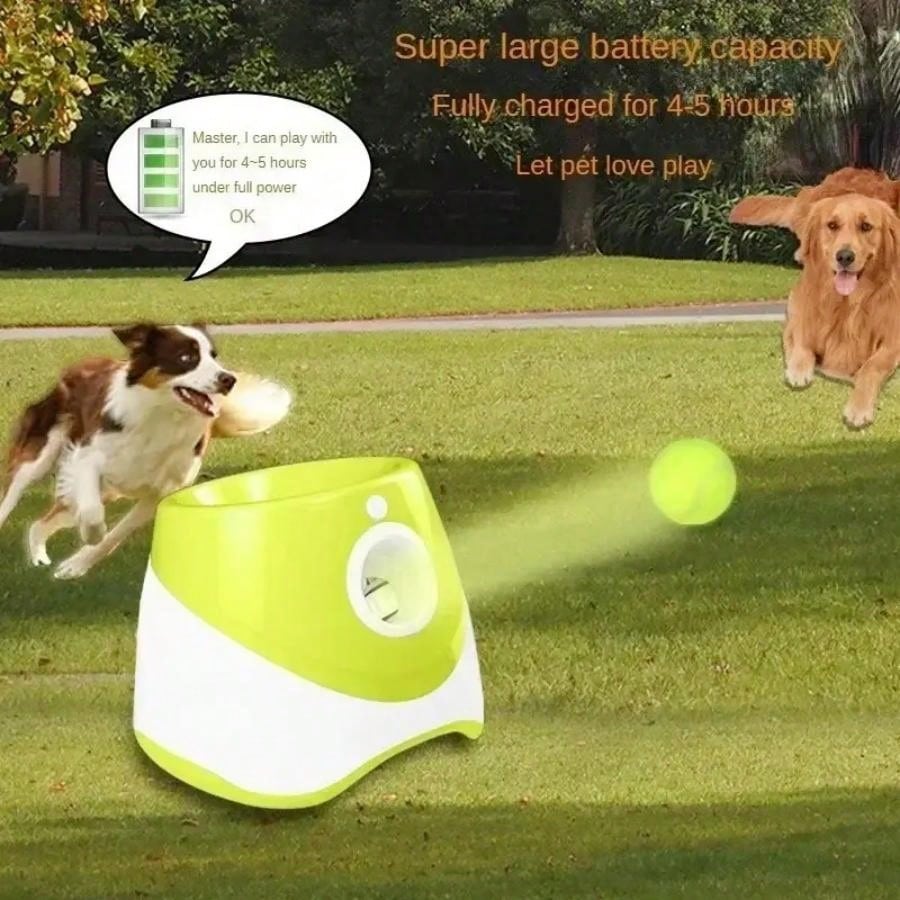 Dog Ball Launcher Automatic Interactive Toy With Rechargeable High-Capacity Battery, Thrower Machine For Chasing Ball, Pet Tennis Throwing Toys, Automatic Ball Throwing Machine For Dogs