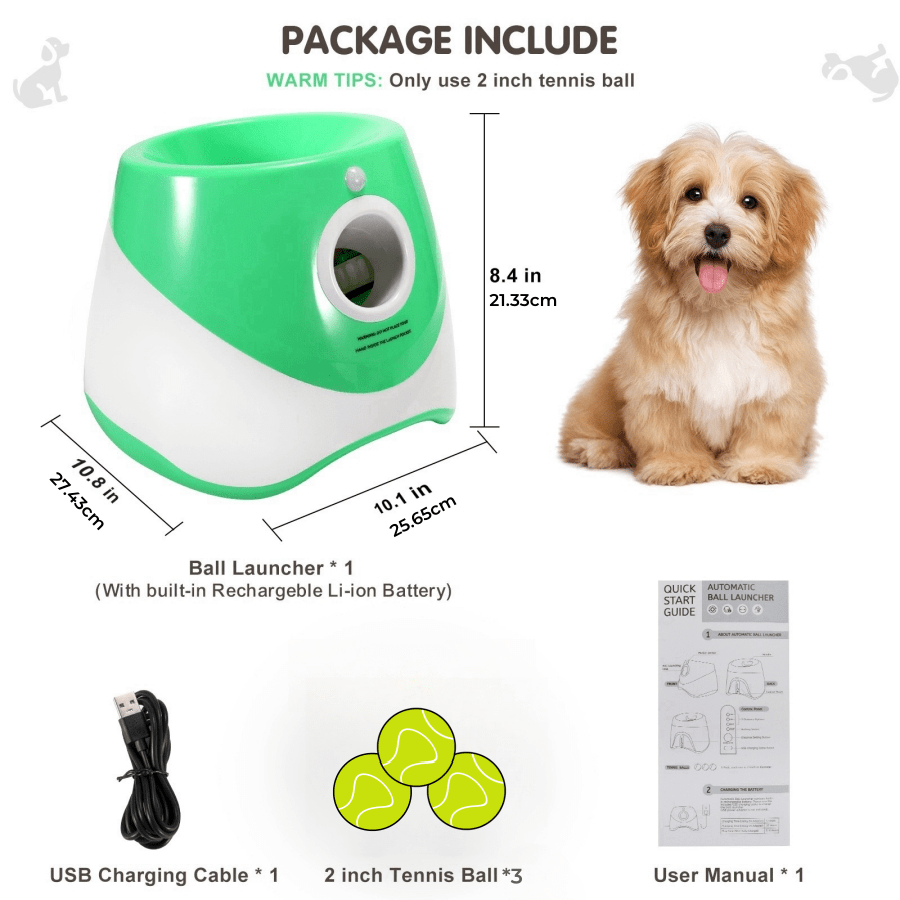 Dog Ball Launcher Automatic Interactive Toy With Rechargeable High-Capacity Battery, Thrower Machine For Chasing Ball, Pet Tennis Throwing Toys, Automatic Ball Throwing Machine For Dogs