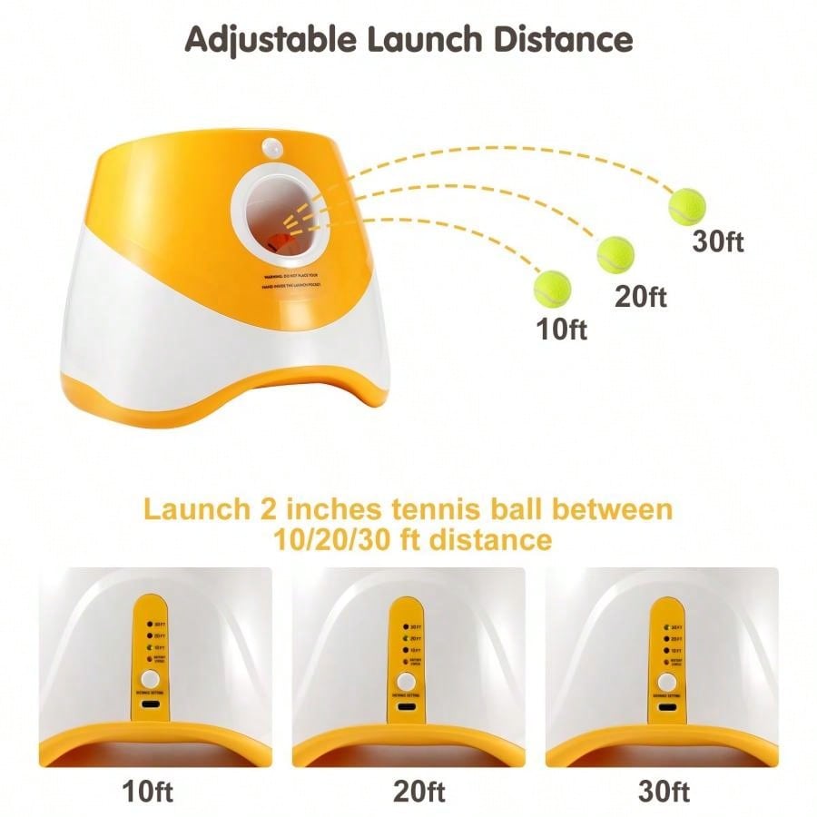 Dog Ball Launcher Automatic Interactive Toy With Rechargeable High-Capacity Battery, Thrower Machine For Chasing Ball, Pet Tennis Throwing Toys, Automatic Ball Throwing Machine For Dogs