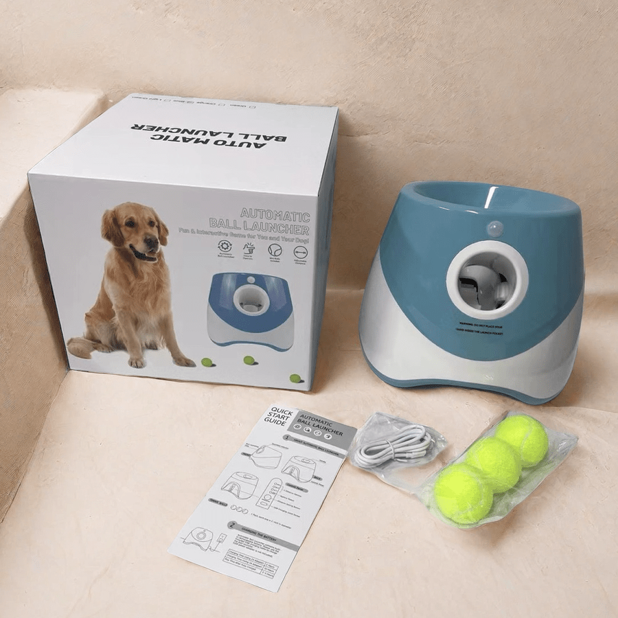 Dog Ball Launcher Automatic Interactive Toy With Rechargeable High-Capacity Battery, Thrower Machine For Chasing Ball, Pet Tennis Throwing Toys, Automatic Ball Throwing Machine For Dogs