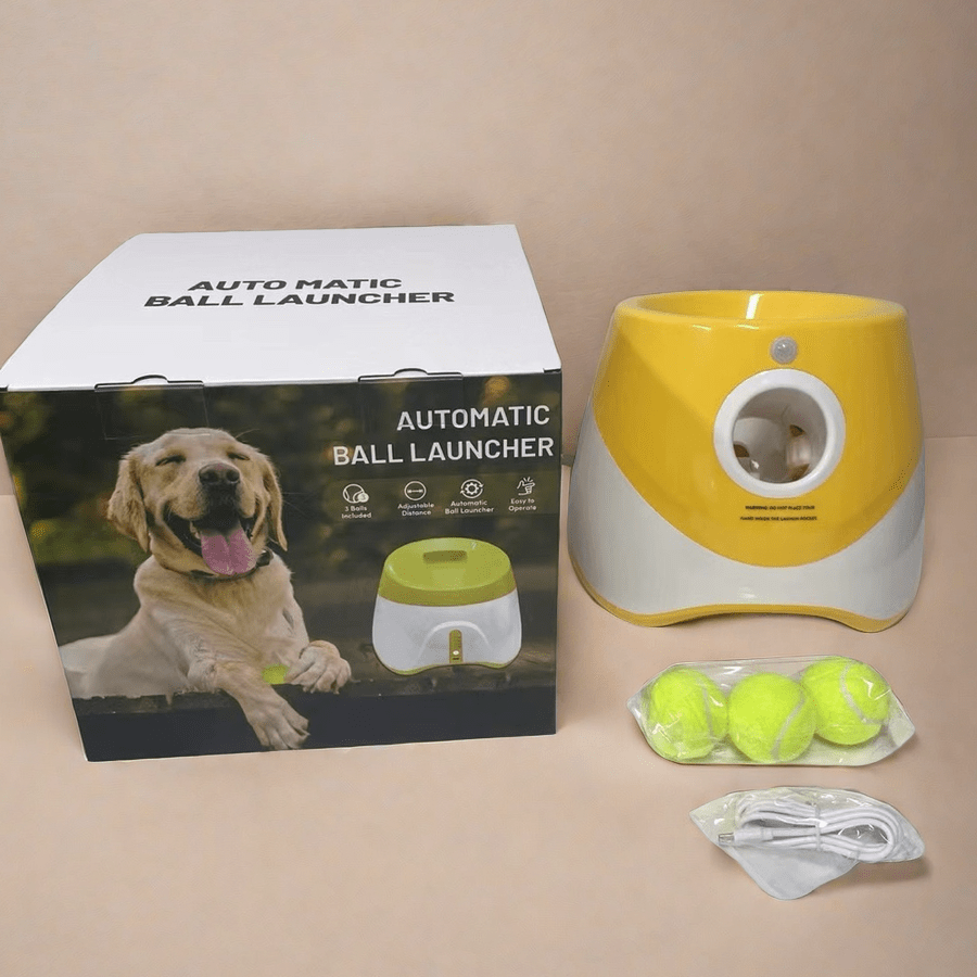 Dog Ball Launcher Automatic Interactive Toy With Rechargeable High-Capacity Battery, Thrower Machine For Chasing Ball, Pet Tennis Throwing Toys, Automatic Ball Throwing Machine For Dogs