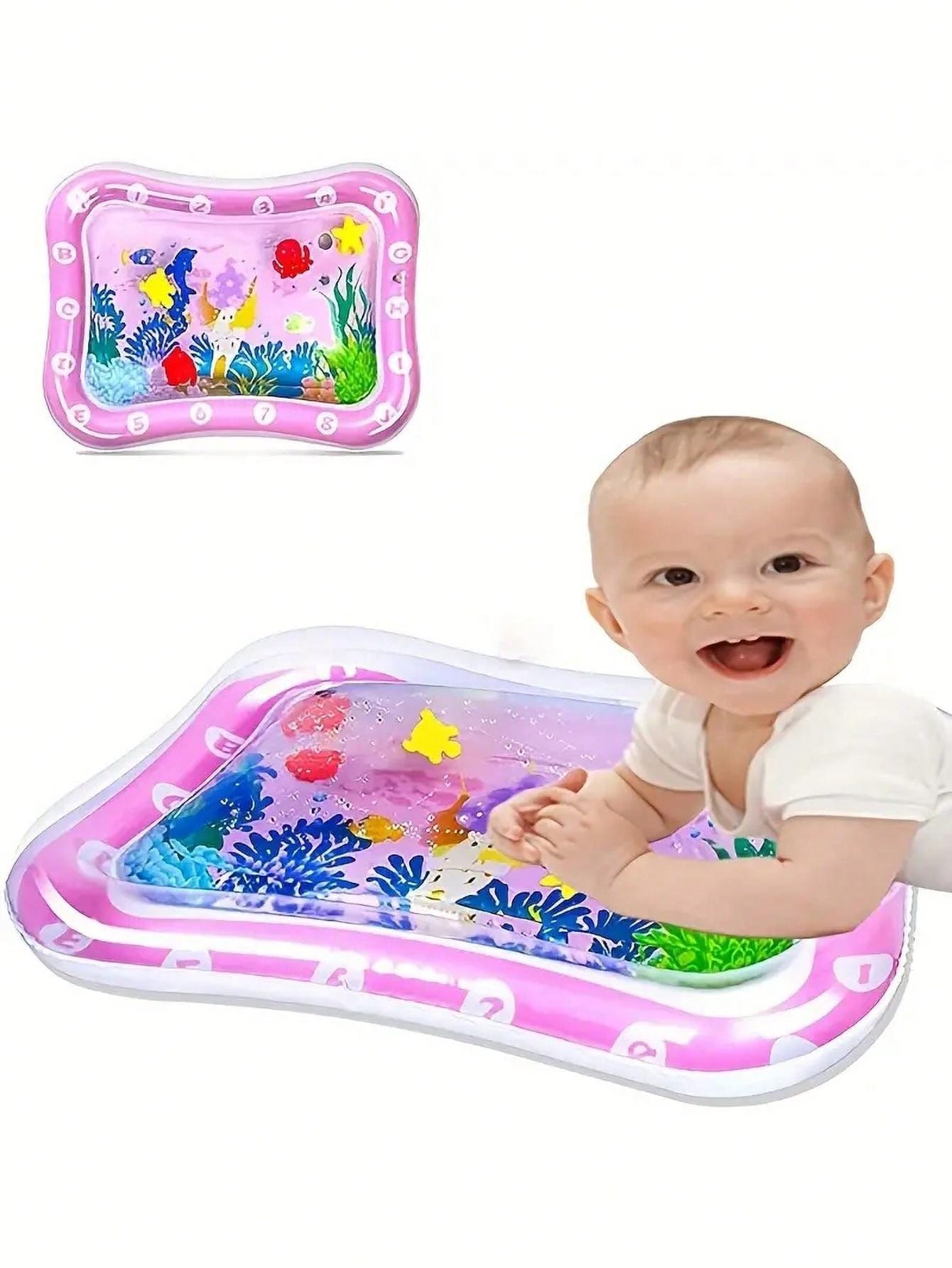 1pc Baby Water Playmat With Pat Pat & Thick Inflatable Cushion For Crawling Training, Random Color