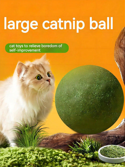 1pc Extra Large Catnip & Cat Grass Ball Toy For Cats, Consuming Energy And Reducing Boredom