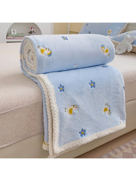 1PC 70*100cm/27.6*39.4inch Newborn Cute Cartoon Soft Coral Fleece Baby Blanket Of The Bedding Items