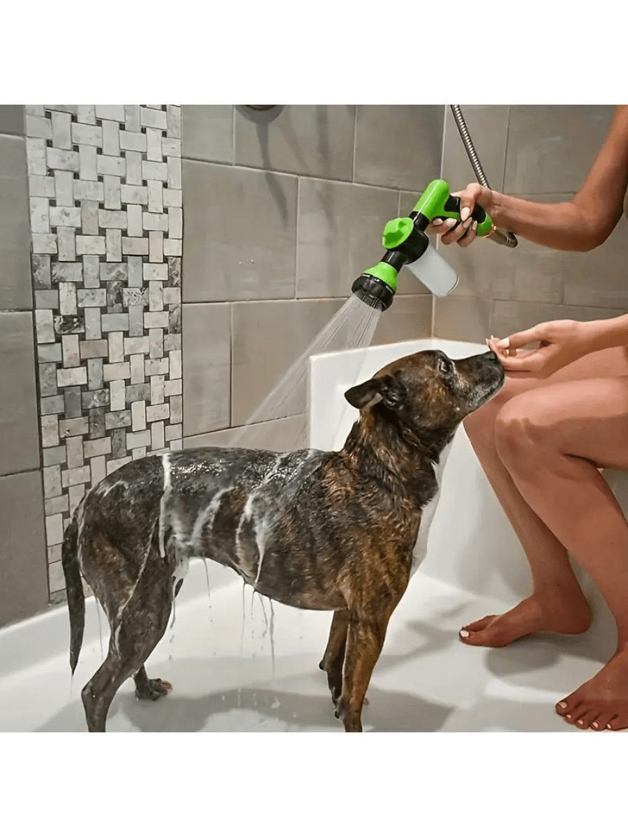 High Pressure Spray Nozzle Hose Dog Shower Head With 3 Modes, Pet Cleaning Tool For Bathtub, Water, Foam, Soap