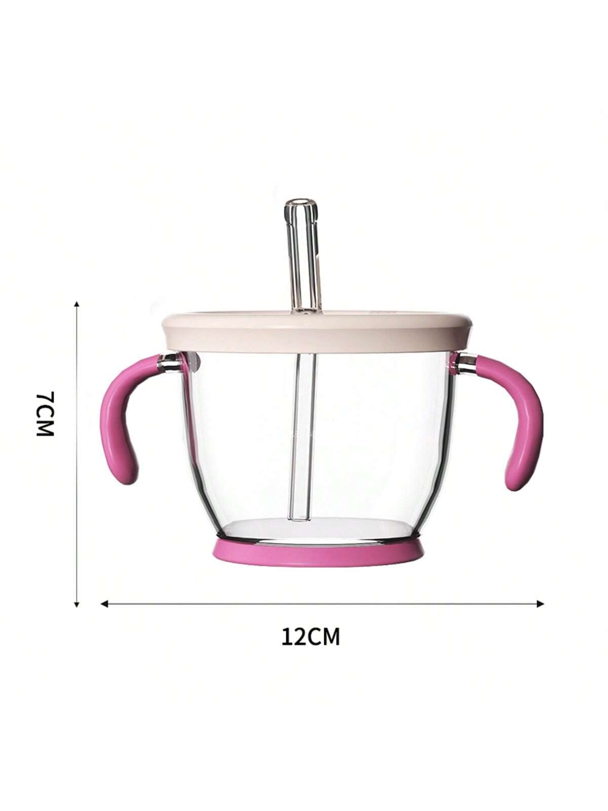 1pc Milk Drinking Straw Cup For 6-12 Years Old Baby, With Pp And Silicone Material, Anti-Scald, Can Be Heated, Water Drinking Mug For Toddler