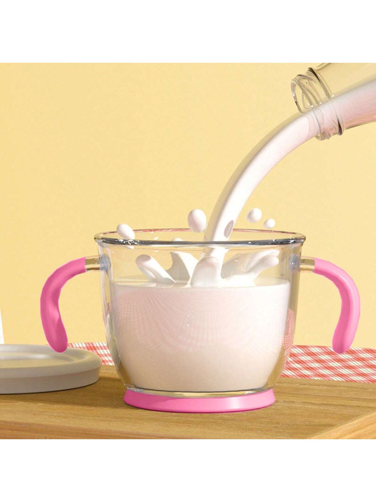 1pc Milk Drinking Straw Cup For 6-12 Years Old Baby, With Pp And Silicone Material, Anti-Scald, Can Be Heated, Water Drinking Mug For Toddler