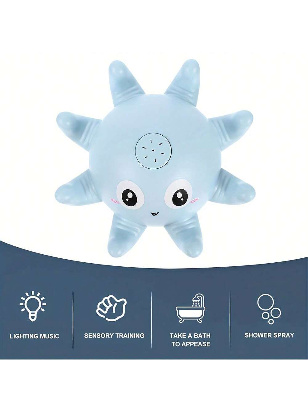 1pc Baby Bathtub Toy, Automatic Induction Water Spray Electric Octopus Toy , Water Play, Water Spray, Swimming Pool Bathroom Toy, Sprinkler Bath Toy Interactive Bath Toy, Light Up Bath Toy(Battery Not Included)