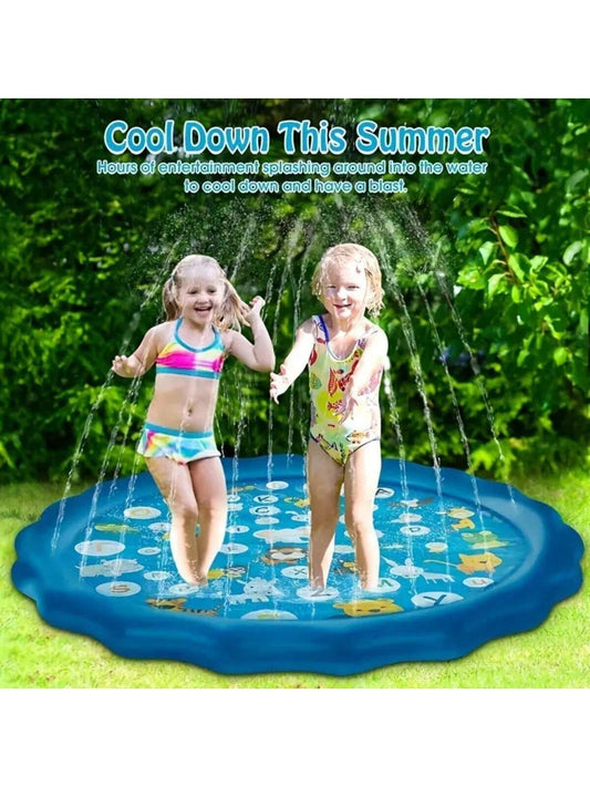 1pc Outdoor Splash Water Mat, Pvc Inflatable Splash Mat, Lawn Play Mat For Outdoor Games, Pet Sprinkler Mat, Suitable For Various Parties And Beach Parties (Some Sent Randomly)