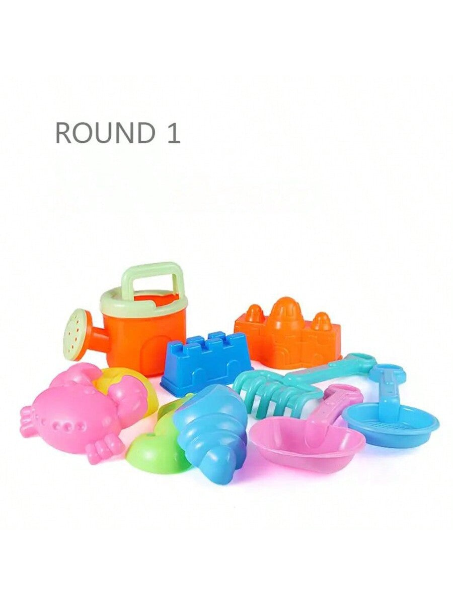 Children's Beach Toy Set Baby Playing In Water And Sand Large Sand Shovel Beach Bucket Sand Digging Tool Hourglass Accessories Color Random